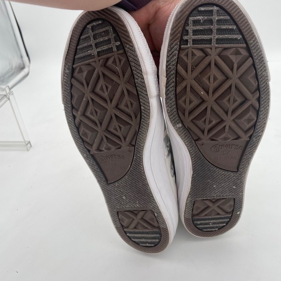 Converse All Star High Top‎ Sneakers White Silver Script Lettering Shoes Size 7 - Picture 7 of 14